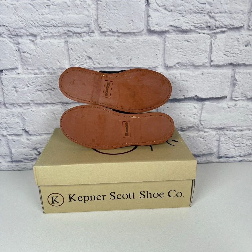 Kesco Classic White Black Saddle Shoes Leather Oxford Uniform 4667 Girls 13.5 EE - Picture 7 of 8